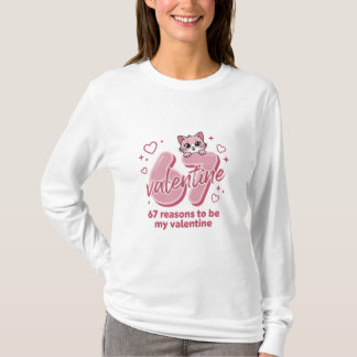Cute cat 67 valentine t-shirt