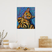 Cute Cat 684 Multicolor Kitten Poster (Keuken)