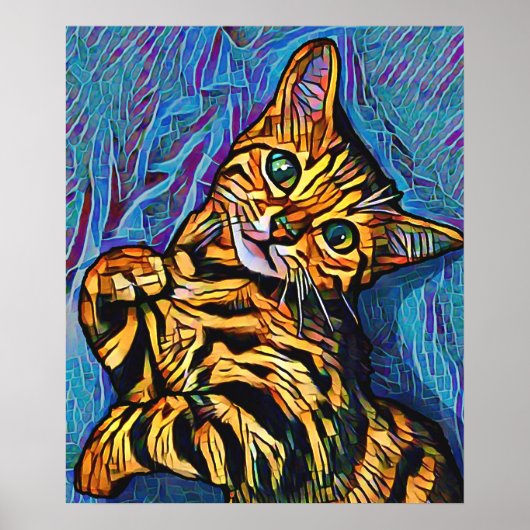 Cute Cat 684 Multicolor Kitten Poster (Voorkant)