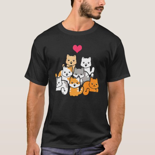 Cute Cat   a bunch of cute cats T-shirt (Voorkant)