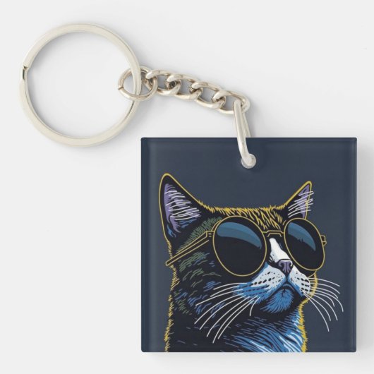 Cute Cat Acrylic Keychain (voorkant)