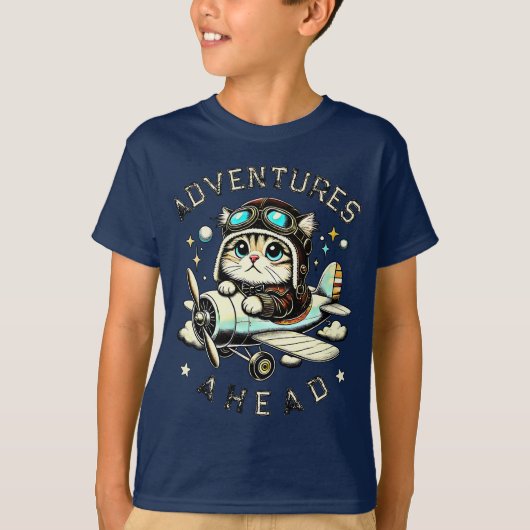 Cute Cat Adventure – For little dreamers T-shirt (Voorkant)
