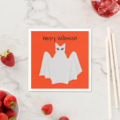 Cute Cat als Ghost Halloween Paper Napkin Servet (Insitu)