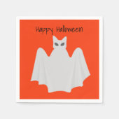 Cute Cat als Ghost Halloween Paper Napkin Servet (Voorkant)