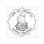 Cute Cat and Books uit de bibliotheek van Rubberstempel (Afrduk)