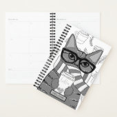Cute Cat and Coffee Lover Personalized Planner (Display)