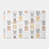 Cute Cat and Dog Pattern Deurmat (Voorkant)