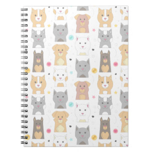 Cute Cat and Dog Pattern Notitieboek