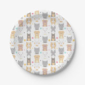 Cute Cat and Dog Pattern Papieren Bordje (Voorkant)