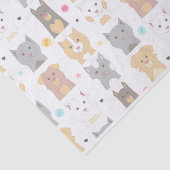 Cute Cat and Dog Pattern Tissuepapier (Detail)