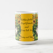 Cute Cat and Dog Sunflower Field Mug Koffiemok (Center)