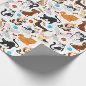 Cute Cat and Dog Wrapping Paper Cadeaupapier (Hoek)
