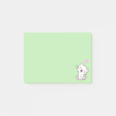 Cute Cat and Heart on Light Green Post-it® Notes (Voorkant)