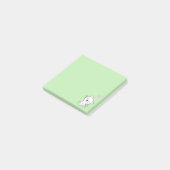 Cute Cat and Heart on Light Green Post-it® Notes (Schuin)