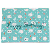 Cute Cat and Ice Cream Pattern Wrapping Paper Medi Groot Cadeauzakje (Voorkant)