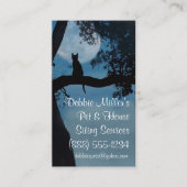 Cute Cat and Moon House and Pet Sitting Visitekaartje (Voorkant)