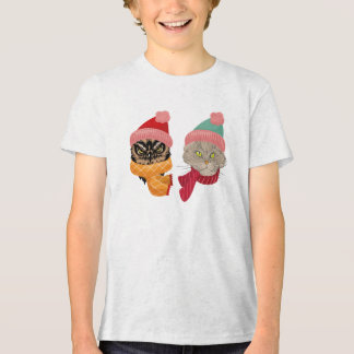 cute cat and owl christmas Tri-Blend shirt