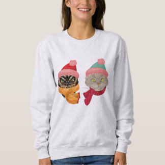 cute cat and owl christmas trui