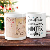 Cute Cat and Snowflake Mok, Winter Holiday Mok