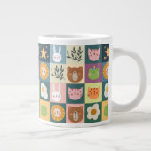 Cute Cat Animals Patch Grote Koffiekop (Rechts)