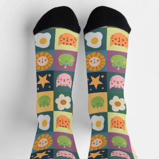 Cute Cat Animals Patch Sokken