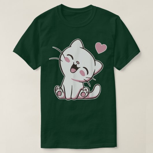Cute Cat Anime Lover Schattig Kawaii Kitten T-shirt (Design voorkant)