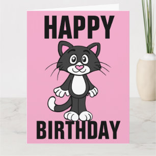 CUTE CAT ART BIRTHDAY WENSKAART KAART