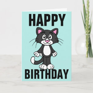 CUTE CAT ART BIRTHDAY WENSKAART KAART
