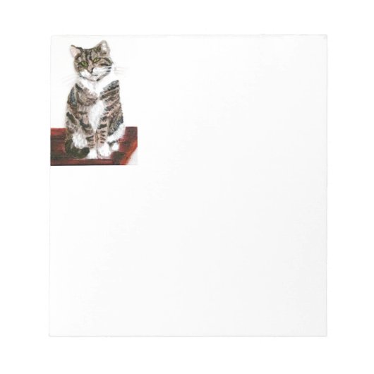 Cute Cat Art Grey Kat Notitieblok (Voorkant)