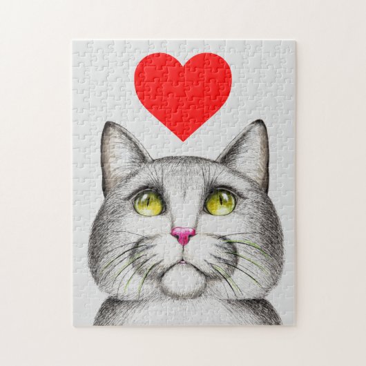 CUTE CAT ART JIGSAW PUZZZLE LEGPUZZEL (Verticaal)
