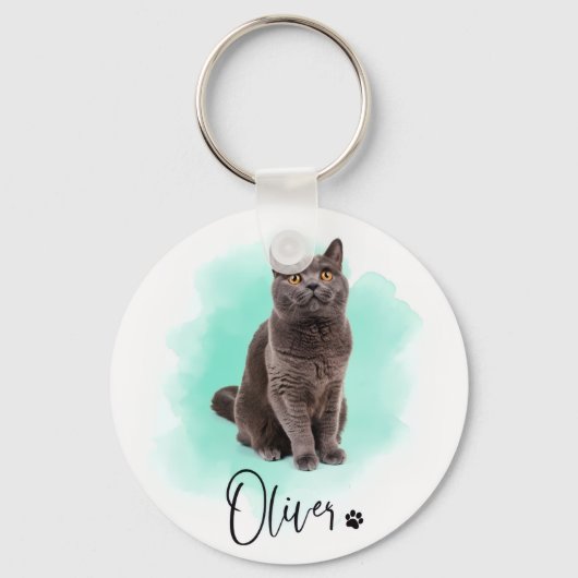 Cute Cat Artwork keychain – Gift for Animal Lovers (Voorkant)