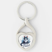 Cute Cat Artwork Keychain – Gift for Cat Lovers (Voorkant)