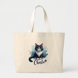 Cute Cat Artwork Large Tote – Gift for Cat Lovers Grote Tote Bag