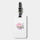 Cute Cat Artwork Luggage Tag – Luna Bagagelabel (Voorkant verticaal)