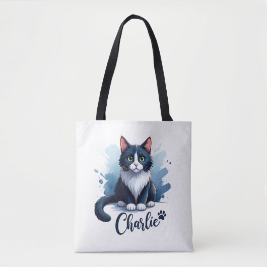 Cute Cat Artwork Tote – Gift for Cat Lovers Bag (Voorkant)