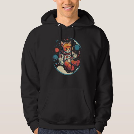 Cute Cat Astronaut in Space Celestial Gifts Hoodie (Voorkant)