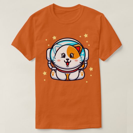Cute Cat Astronaut Space Kawaii Chibi Kitten Pet T-shirt (Design voorkant)