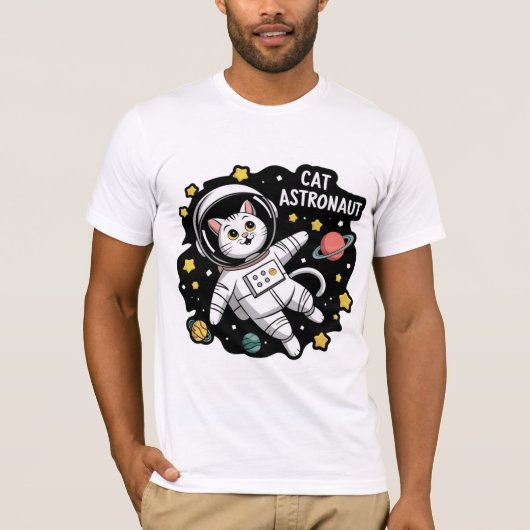 Cute Cat Astronaut T-shirt (Voorkant)