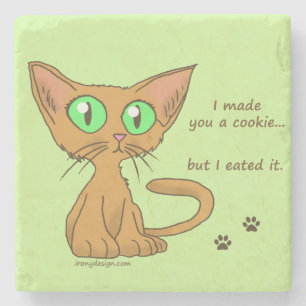 Cute Cat Ate je Cookie Stenen Onderzetter