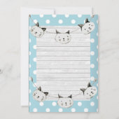 Cute Cat Baby Blue Polka Dot Rustige Shower Kaart (Achterkant)