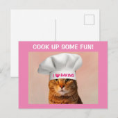 Cute Cat Baking Briefkaart (Voorkant / Achterkant)