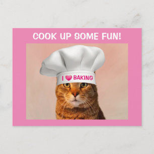 Cute Cat Baking Briefkaart