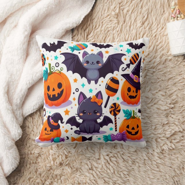 Cute cat bat halloween party kussen (Deken)