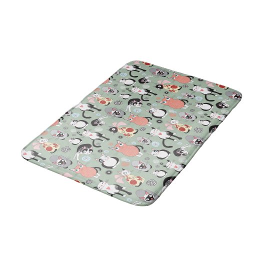 Cute Cat Bath Mat (Gekanteld)