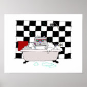 Cute Cat Bathroom Art Print (Voorkant)