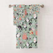 Cute Cat Bathroom Towel Set Bad Handdoek (Insitu)
