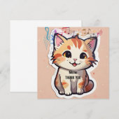Cute Cat Bedankkaart (Voorkant / Achterkant)
