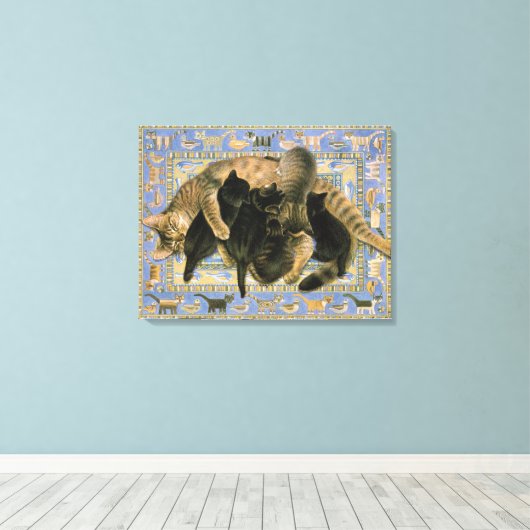 CUTE CAT-BETALING CANVAS AFDRUK (Insitu (Houten vloer))