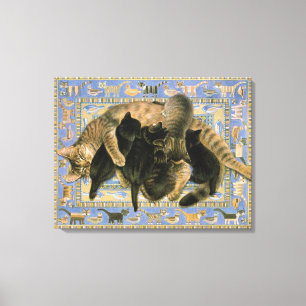 CUTE CAT-BETALING CANVAS AFDRUK