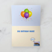 Cute Cat Big Hugs Birthday Kaart (Binnen)